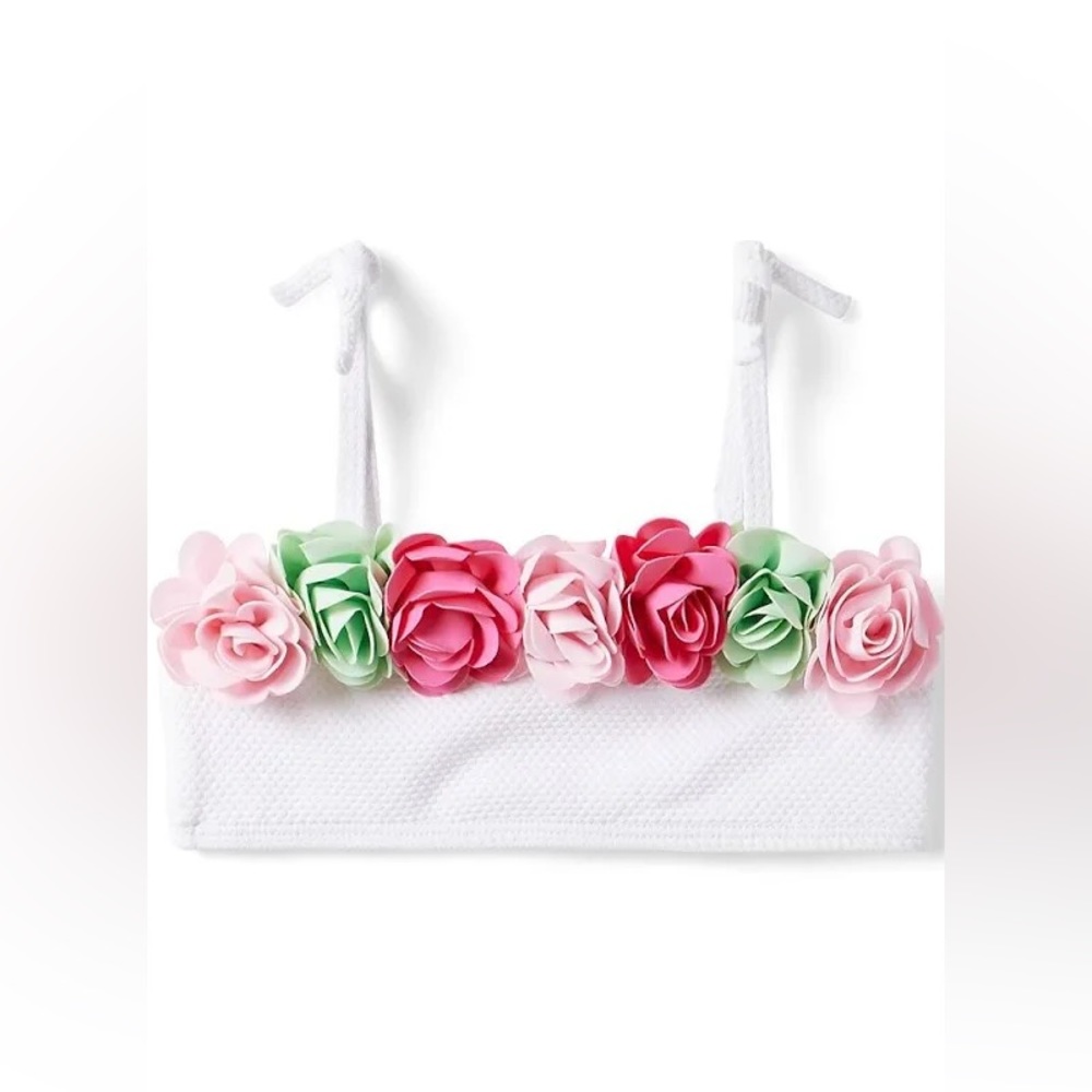 JANIE AND JACK 3D FLORAL 2 PIECE SWIMSUIT - Picture 3 of 3